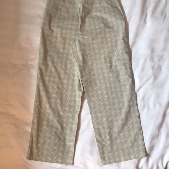 Brooks Brothers classic grey/white check stretch cotton side zip pants EUC - Picture 5 of 5
